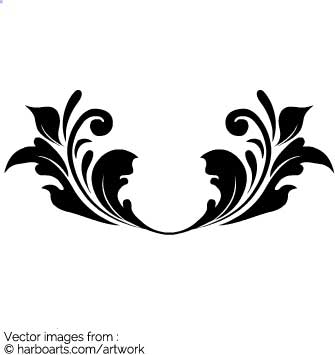 Download Calligraphic Leaf Border 335x355 Download Calligraphic Leaf Border
