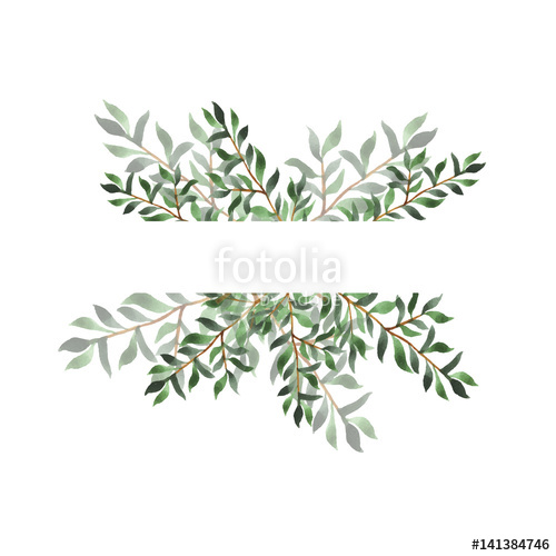 Abstract Green Leaf Border On White Background Design For Wedding 500x500 Abstract Green Leaf Border On White Background Design For Wedding