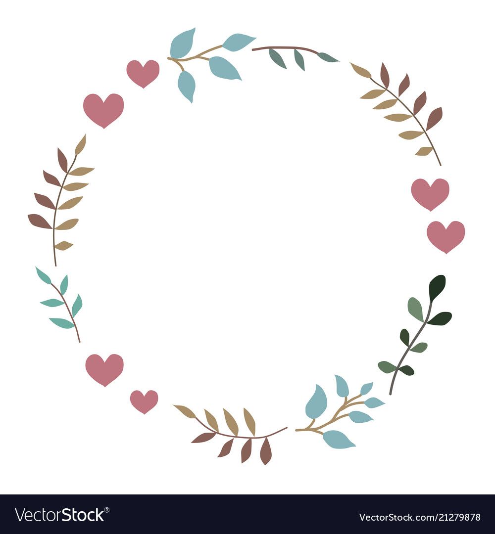 Doodle Heart And Leaf Circle Frame Royalty Free Vector Image 1000x1080 Doodle Heart And Leaf Circle Frame Royalty Free Vector Image