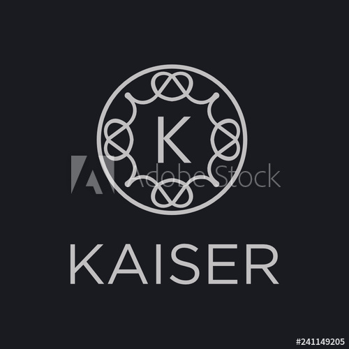 500x500 Premium Linear Shield Monogram Letter K Logotype Elegant Crest