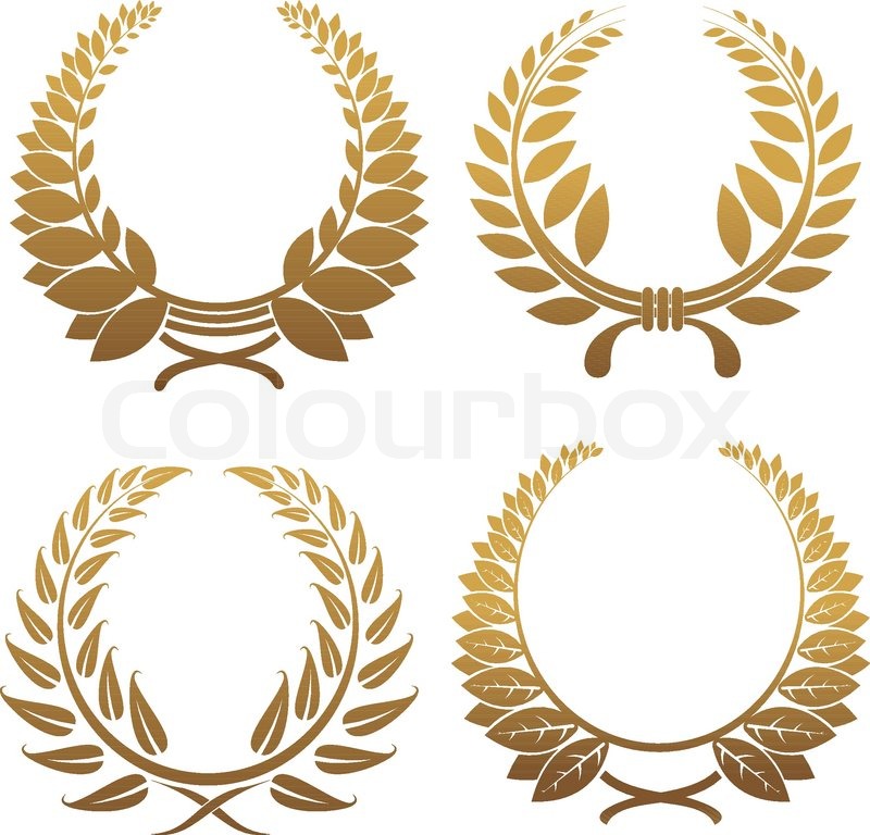 800x768 Set Of Gold And Black Laurel Wreaths Stock Vector Colourbox