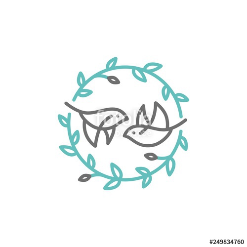 500x500 Bird Leaf Crest Logo Vector Icon Illustration For Branding