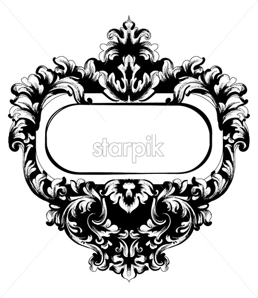 520x600 Baroque Mirror Frame Square Vector Victorian Ornamented Border