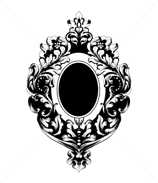 520x600 Classic Ornamented Frame Vector Victorian Border Monogram Floral