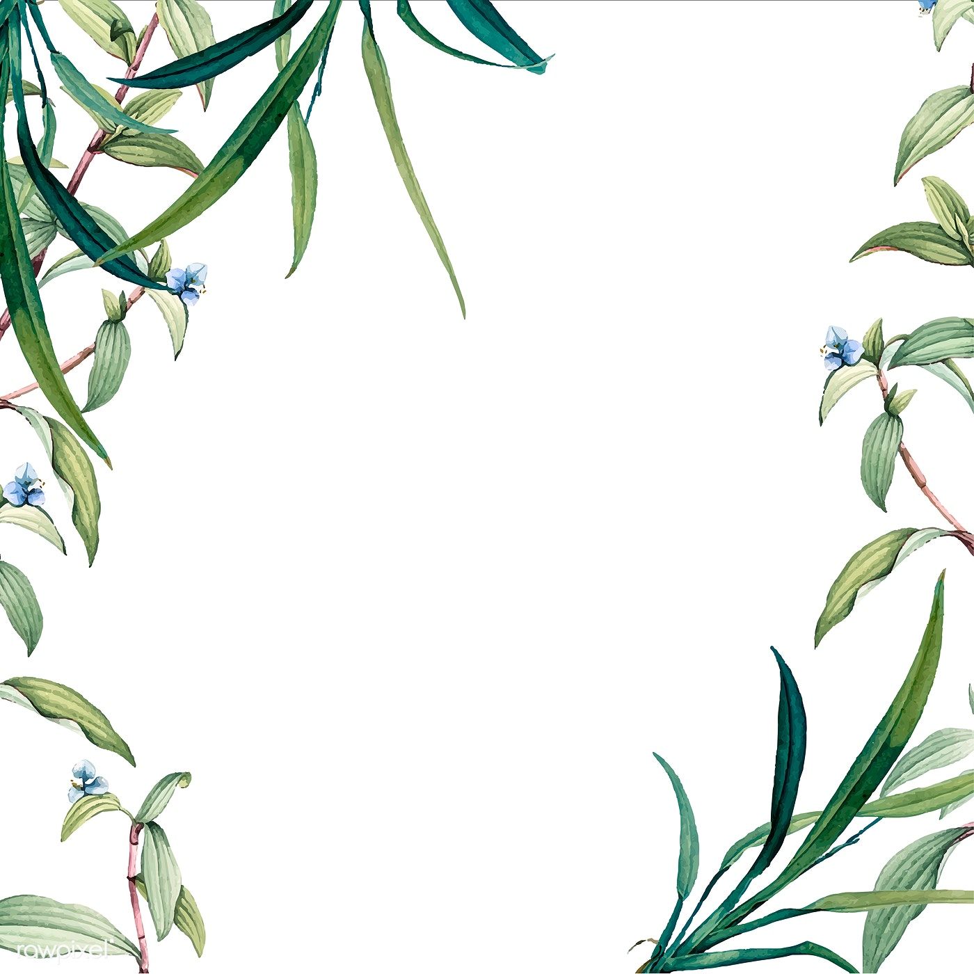 1400x1400 Download Premium Vector Of Green Botanical Leaves Background