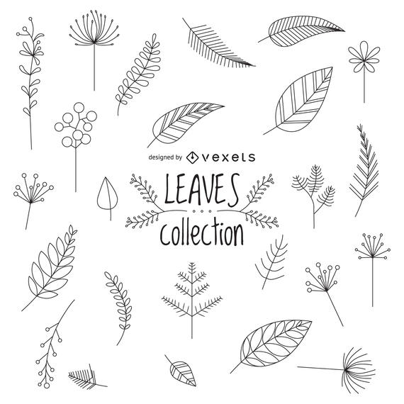 570x570 Hand Drawn Leaves Set Design