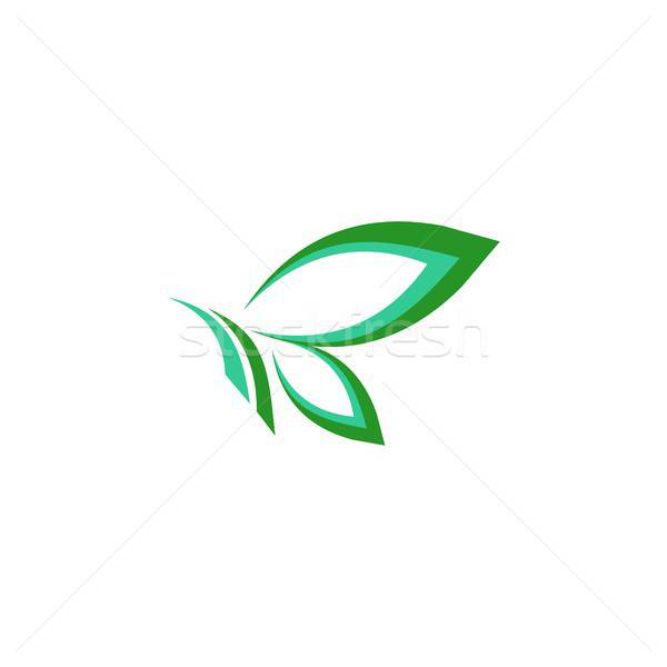 600x600 Butterfly Green Leaves Logo Symbol Icon Vector Design Vector