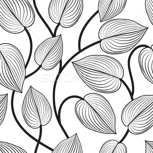 600x600 Floral Seamless Pattern Leaves Background Flourish Garden Leaf
