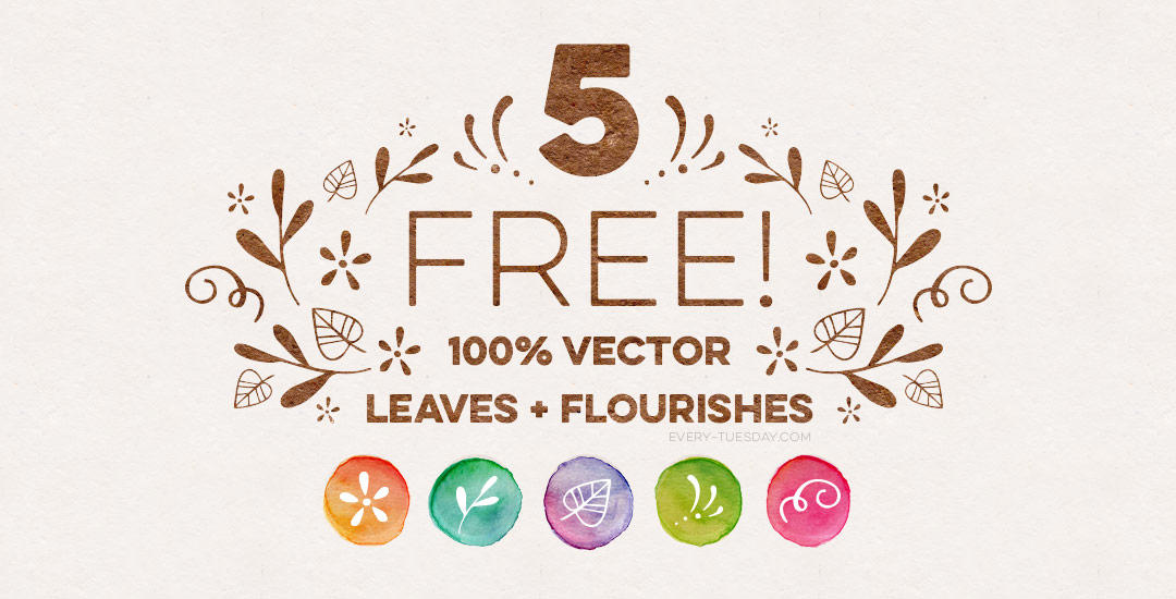 1080x550 Freebie Vector Leaves And Flourishes