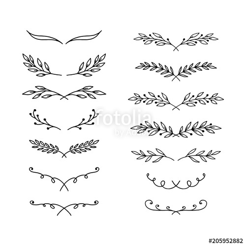 500x500 Hand Drawn Vector Laurels, Flourishes And Borders Stock Image