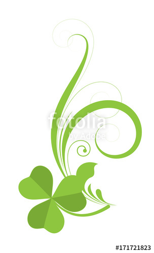 304x500 Patrick's Day Clover Leaf Flourish Vector Background Stock Image