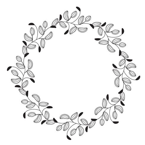 490x490 Round Flourish Vintage Decorative Whorls Frame Leaves Isolated