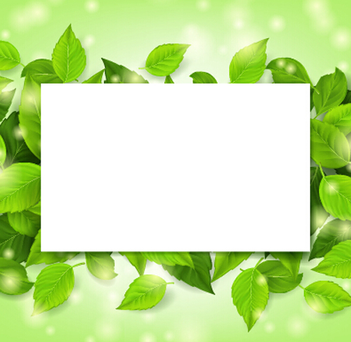 500x487 Green Leaves Frame Vectors Set Free Download