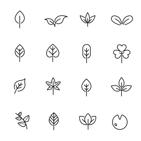 490x490 Leaf Icon Set Vector Nature And Symbol Concept Thin Line Icon