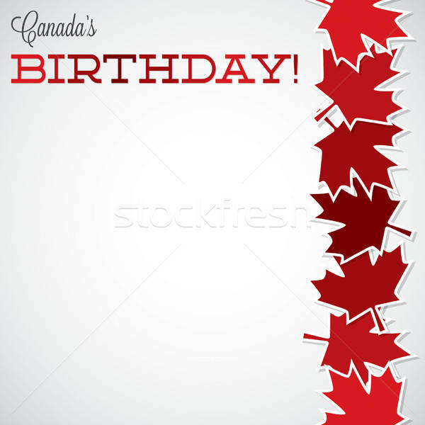 600x600 Leaf Line Canada Day Card In Vector Format Vector Illustration