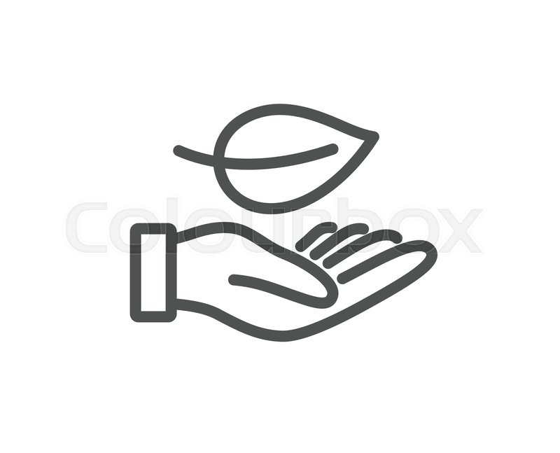 800x647 Leaf Line Icon Grow Plant Sign Stock Vector Colourbox