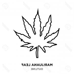 300x300 Cannabis Leaf Line Icon Marijuana Outline Vector Logo Illustration