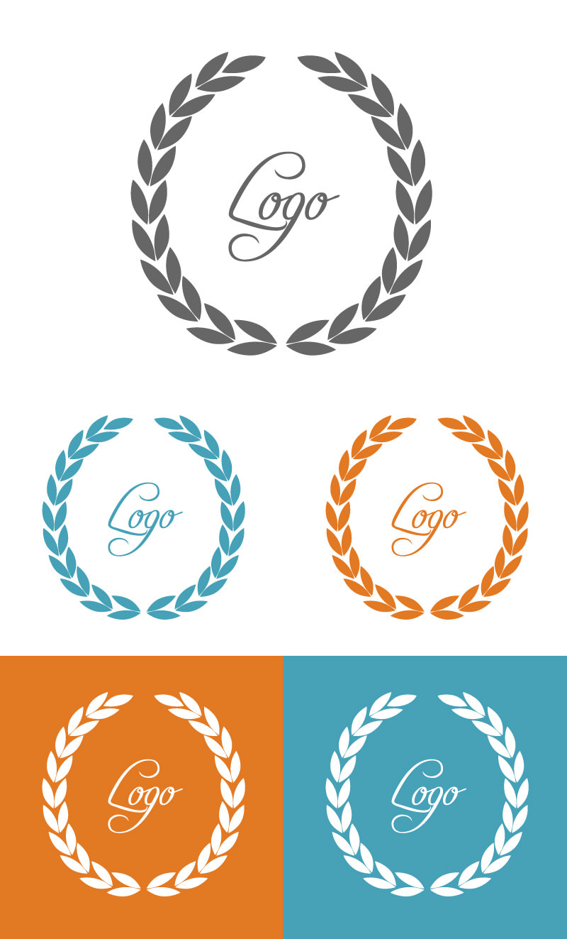 800x1323 Round Leaf Vector Logo Vector Art Free