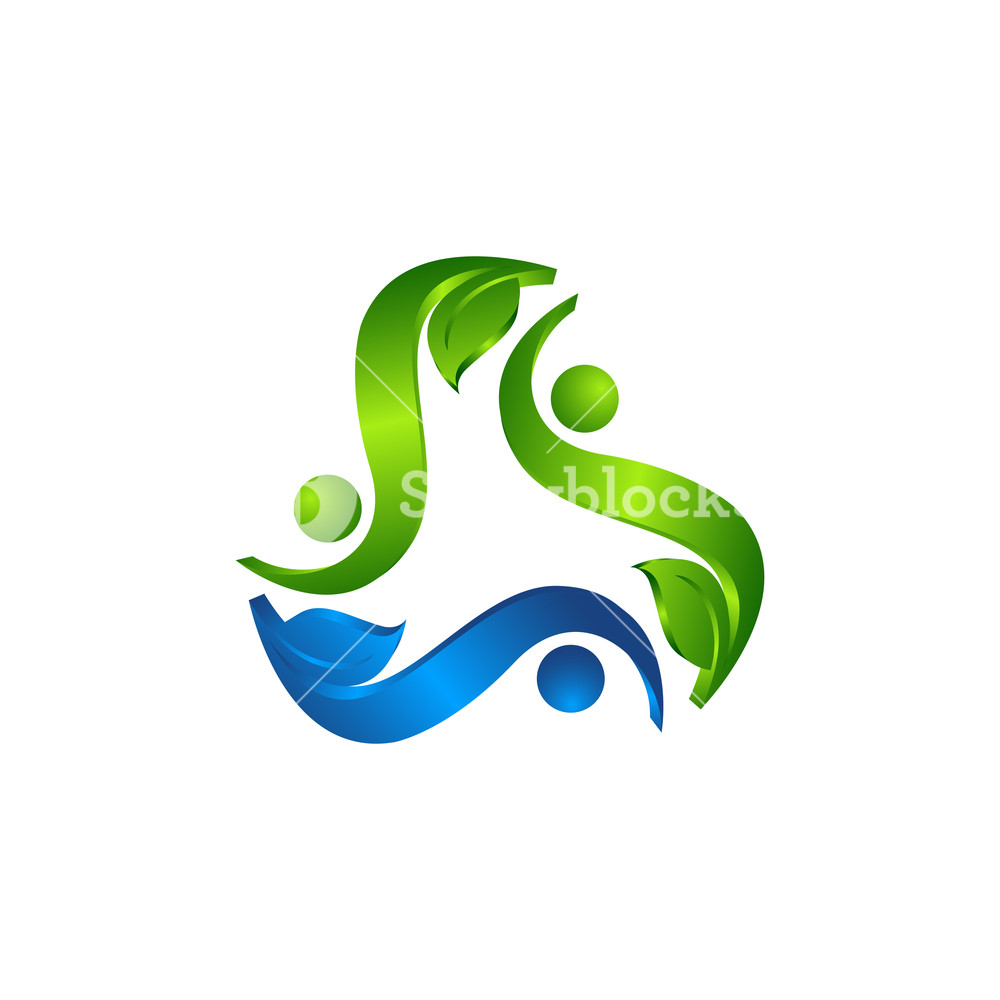 1000x1000 Eco Environment Green Leaf Nature Community Logo Vector, Nature