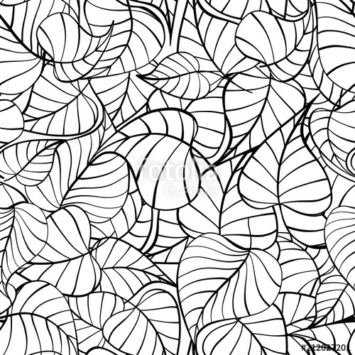 Seamless Black And White Vector Leaves Pattern Stock Image 500x500 Seamless Black And White Vector Leaves Pattern Stock Image