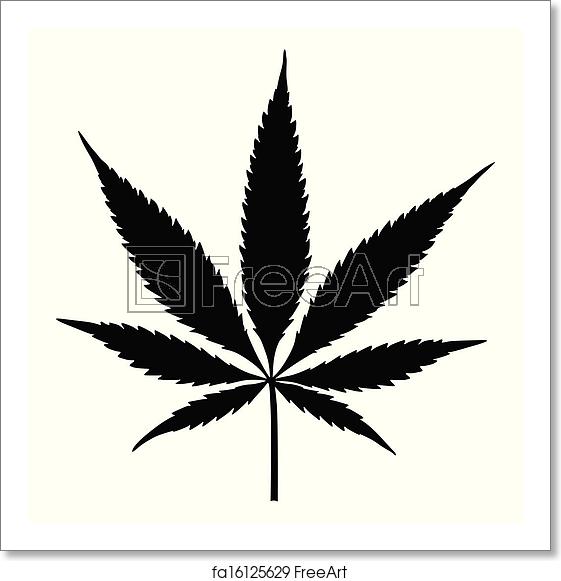 561x581 Free Art Print Of Vector Cannabis Leaf Silhouette Marijuana