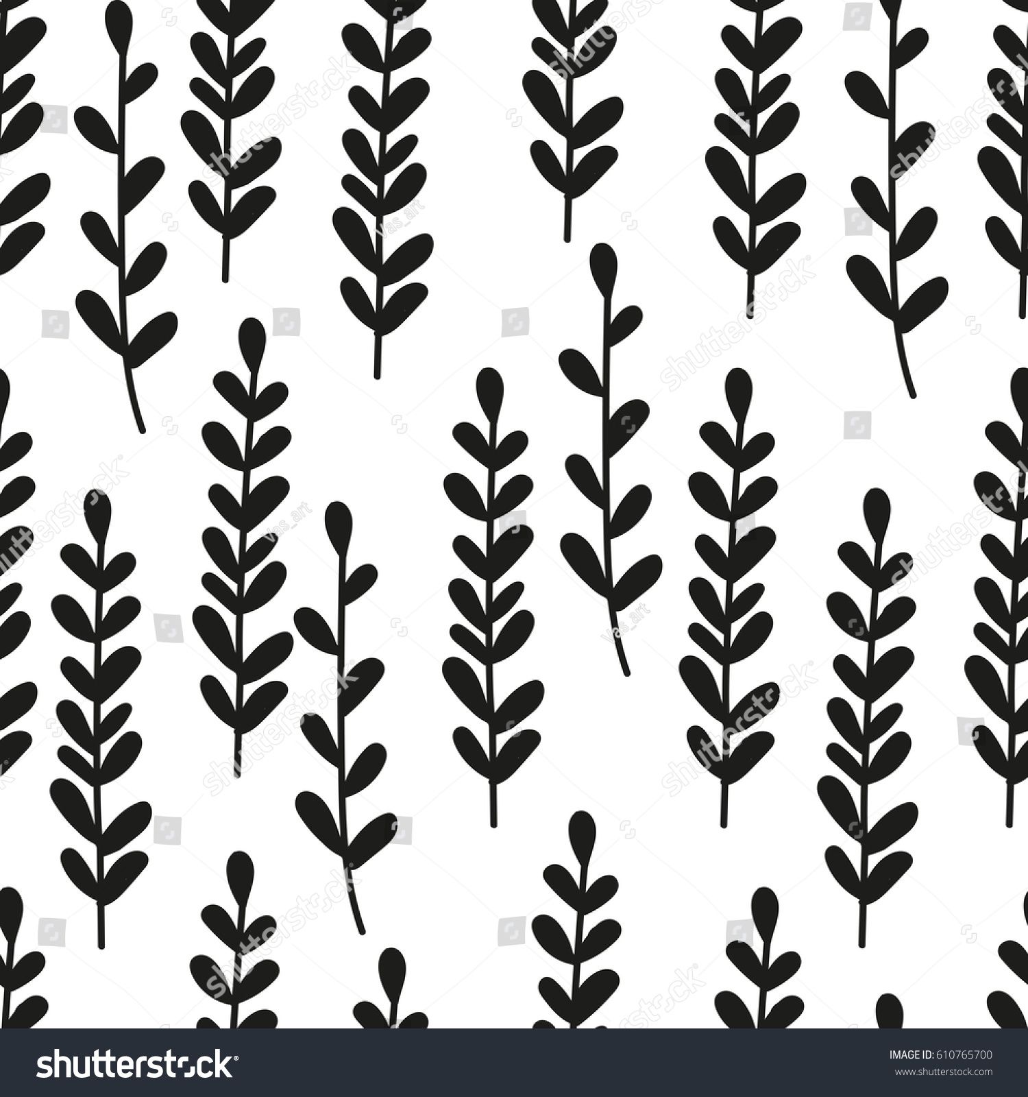 Nature Seamless Pattern Hand Drawn Branches Of Leaves Vector 1500x1600 Nature Seamless Pattern Hand Drawn Branches Of Leaves Vector