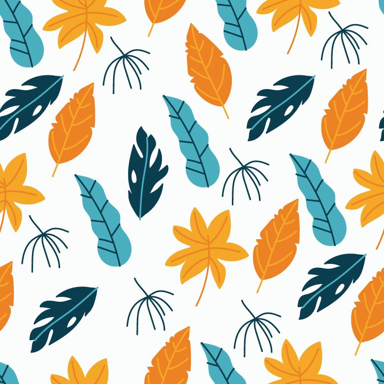 780x780 Tropical Leaves Vector Pattern