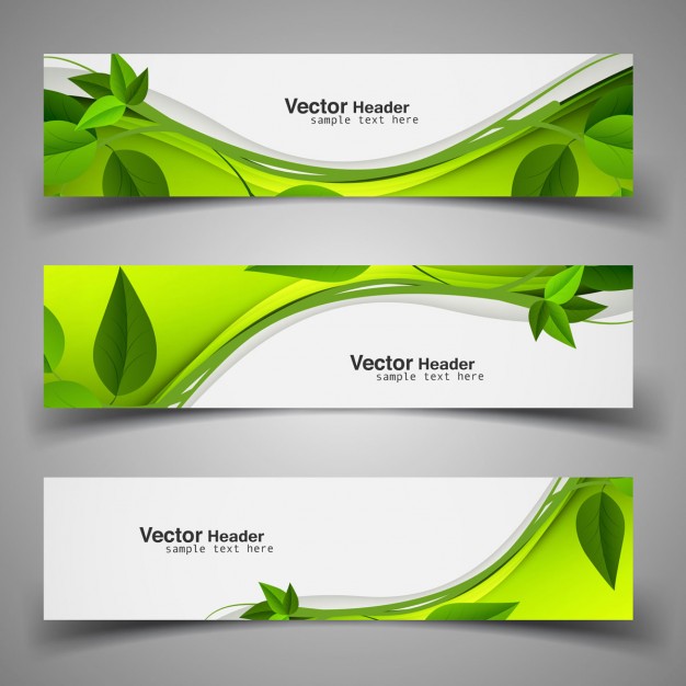 Green Nature Headers With Leaves Vector Free Download 626x626 Green Nature Headers With Leaves Vector Free Download