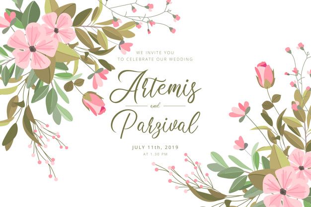 Beautiful Wedding Card With Flowers And Leaves Vector Free 626x417 Beautiful Wedding Card With Flowers And Leaves Vector Free