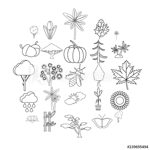 Tree Leaf Icons Set Outline Set Of Tree Leaf Vector Icons 500x500 Tree Leaf Icons Set Outline Set Of Tree Leaf Vector Icons