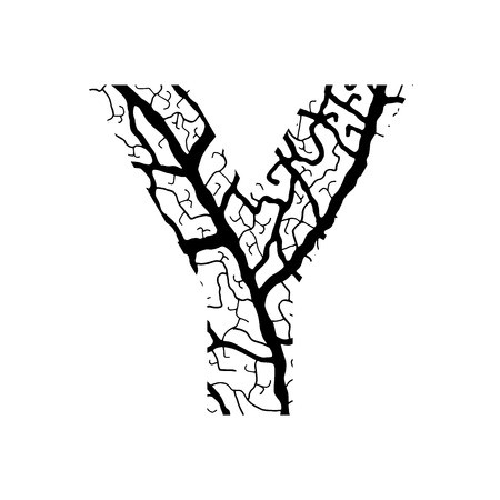 450x450 Nature Alphabet, Ecology Decorative Font Capital Letter Y Filled