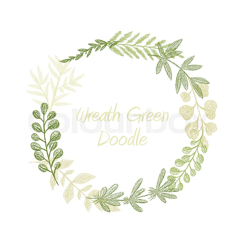 800x800 Greenery Floral Circle Wreath Vector, Stock Vector Colourbox