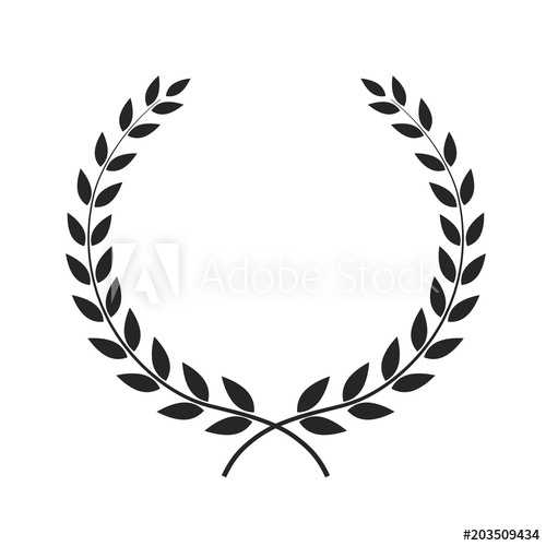 500x500 Laurel Wreath Vector Illustration Placed On White