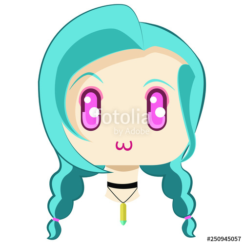 500x500 Jinx Face League Of Legends Vector Stock Image And Royalty Free
