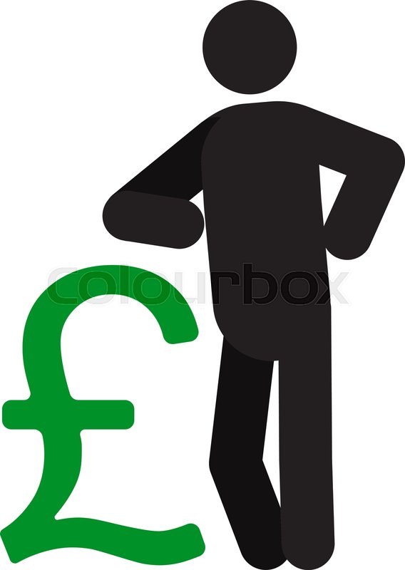568x800 Man Lean On Pound Sign Silhouette Stock Vector Colourbox