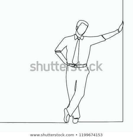 450x470 Vector One Line Drawing Of A Man Wearing A Suit Feeling Freedom