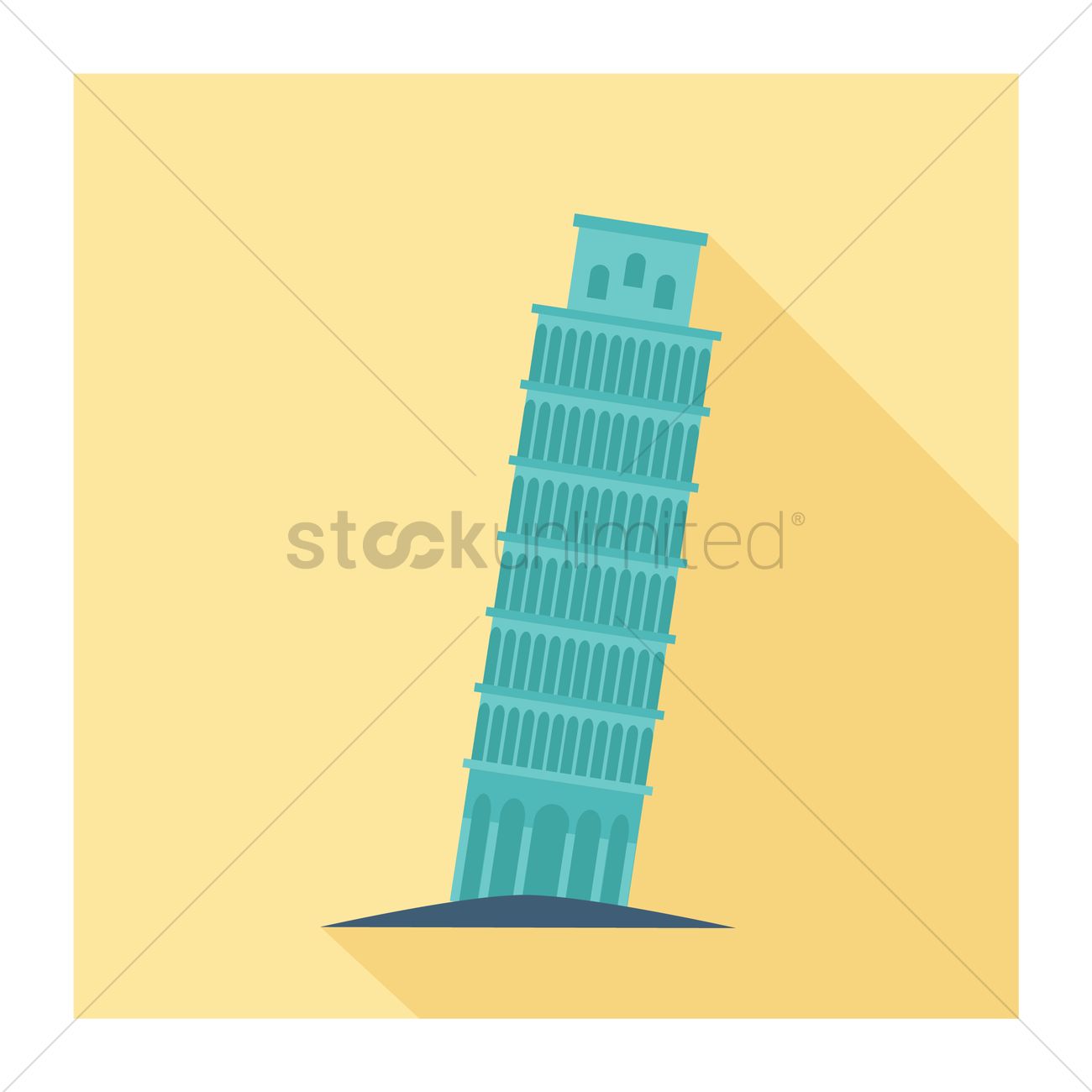 Leaning Tower Of Pisa Vector Image 1300x1300 Leaning Tower Of Pisa Vector Image