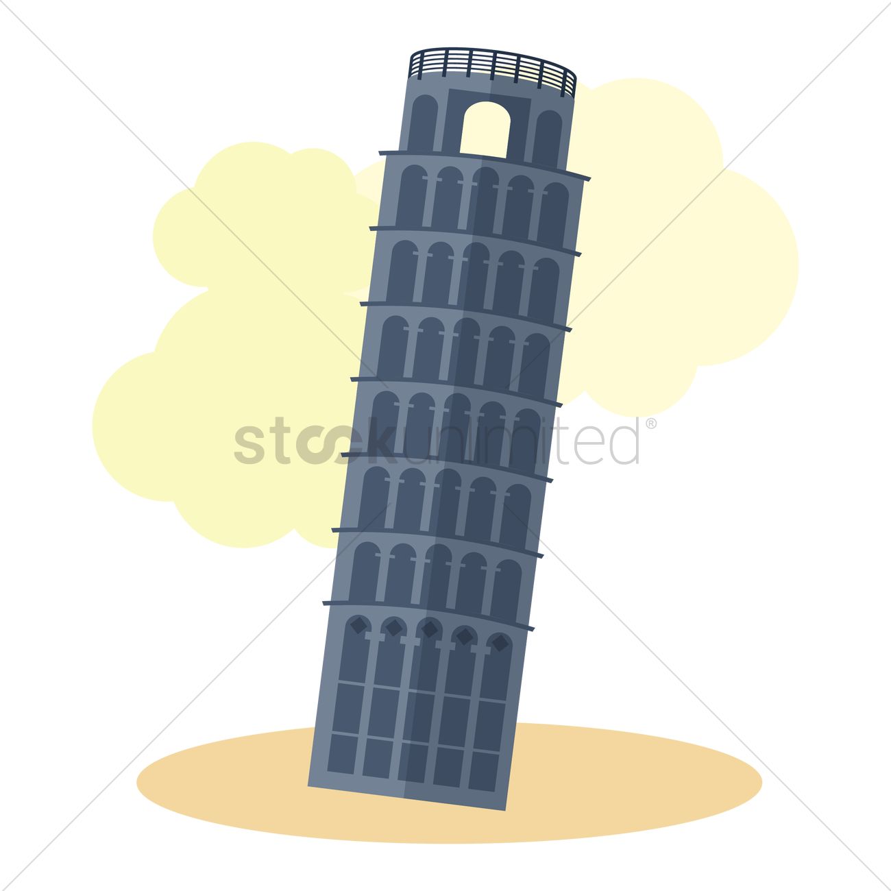 Leaning Tower Of Pisa Vector Image 1300x1300 Leaning Tower Of Pisa Vector Image