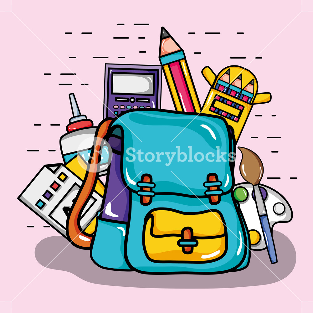 1000x1000 School Utensil Design To Study And Learn Vector Illustration