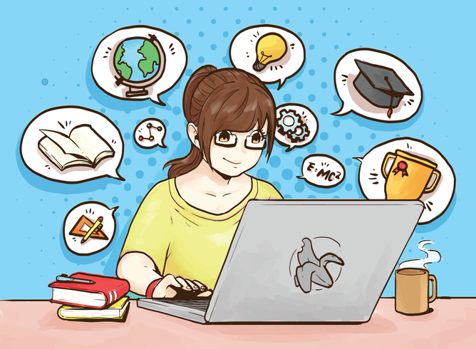 668x490 E Learning Vector Illustration