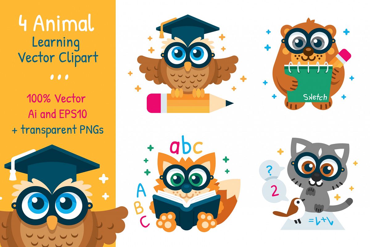 1200x800 Animal Learning Vector Clipart