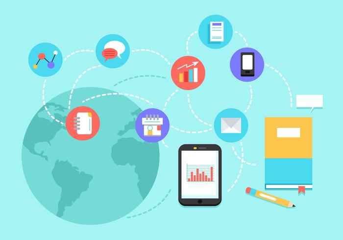 700x490 E Learning Vector Background Illustration