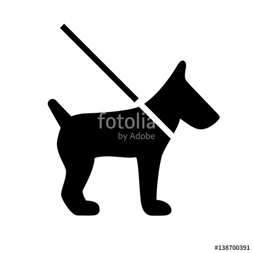 500x500 Dog On Leash Vector Icon Stock Image And Royalty Free Vector