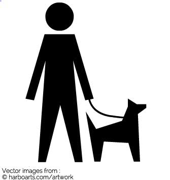 335x355 Download Stickman With Dog On Leash