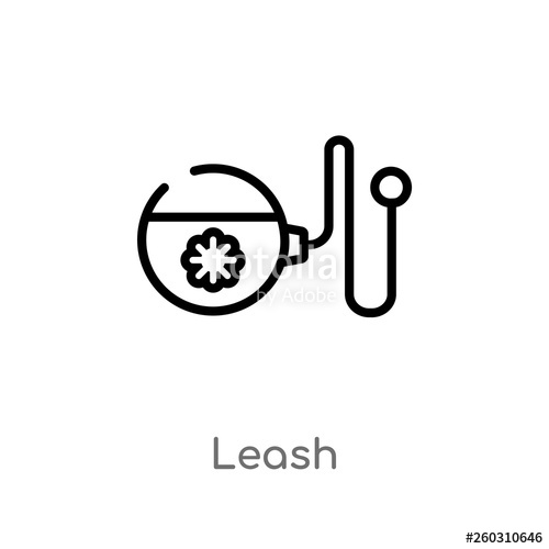 500x500 Outline Leash Vector Icon Isolated Black Simple Line Element