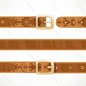 300x300 Photostock Vector Leather Belts With Embroidery Buttoned