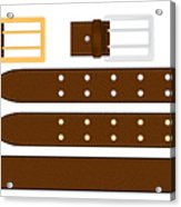 163x186 Seamless Brown Leather Belt With Metallic Silver And Golden Buckle