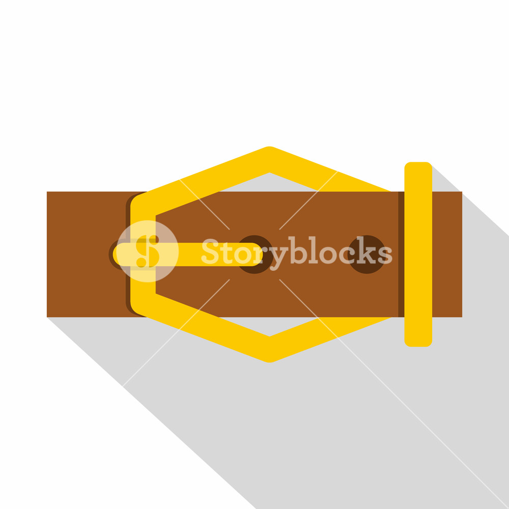 1000x1000 Brown Leather Belt Icon Flat Illustration Of Brown Leather Belt