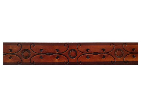 570x407 Hand Painted Brown Floral Vector Wide Leather Belt