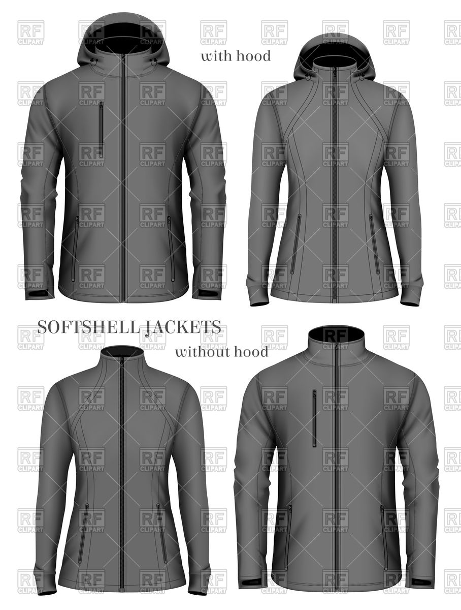 908x1200 Set Of Women's And Men's Softshell Jackets Vector Image Of Objects